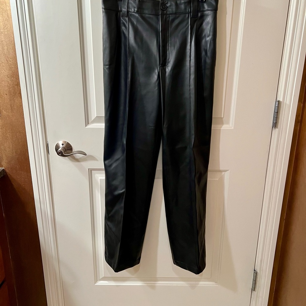 Women’s ZARA leather-like Black Leather Pants